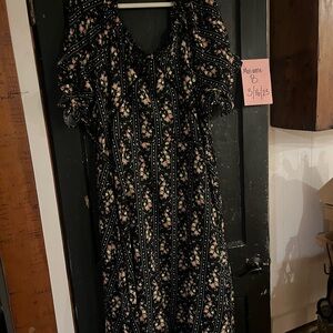 IVY CITY Floral Black Maxi Dress NWT
